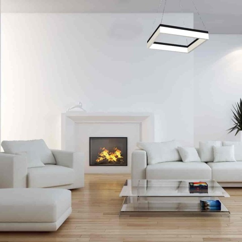 Lampa wisząca NERO - zwis 32W LED 4000K czarna 41,5 cm Milagro