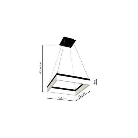 Lampa wisząca NERO - zwis 32W LED 4000K czarna 41,5 cm Milagro