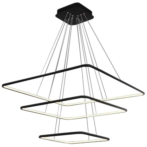 Lampa wisząca NIX - zwis 117W LED 3000K czarna 80 cm Milagro