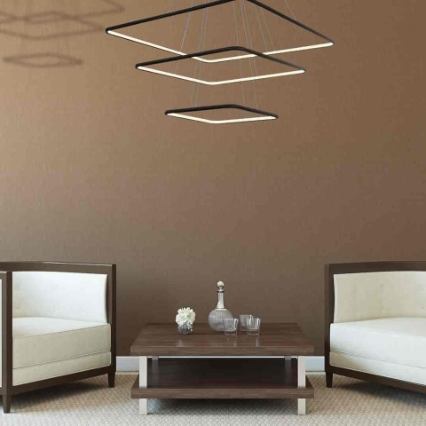 Lampa wisząca NIX - zwis 117W LED 3000K czarna 80 cm Milagro