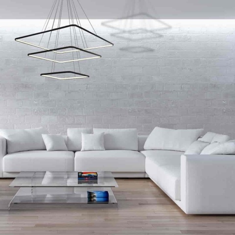 Lampa wisząca NIX - zwis 117W LED 3000K czarna 80 cm Milagro