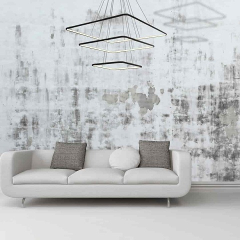 Lampa wisząca NIX - zwis 117W LED 3000K czarna 80 cm Milagro