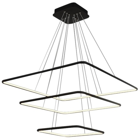 Lampa wisząca NIX - zwis 117W LED 3000K czarna 80 cm Milagro