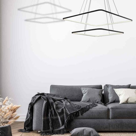 Lampa wisząca NIX - zwis 50W LED 3000K czarna 60 cm Milagro
