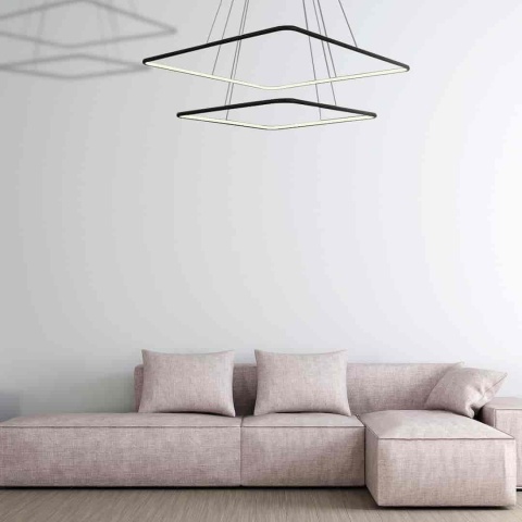 Lampa wisząca NIX - zwis 50W LED 3000K czarna 60 cm Milagro