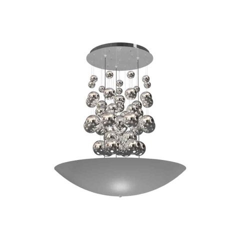 Lampa wisząca PERLA - zwis 42W LED 4000K srebrna 60 cm Milagro