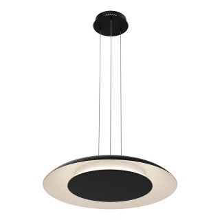 Lampa wisząca Piattino - zwis 30W LED 3000-4000-6000K czarna 40 cm Milagro