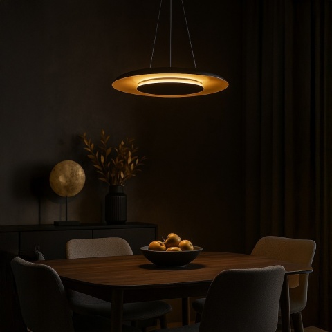 Lampa wisząca LED PIATTINO 30W CCT czarno-złoty – ML1815