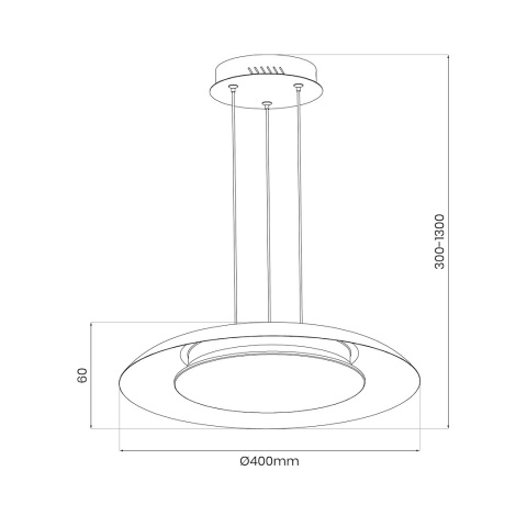 Lampa wisząca LED PIATTINO 30W CCT czarno-złoty – ML1815