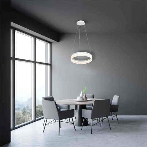 Lampa wisząca RING - zwis 24W LED 4000K biała 40 cm Milagro