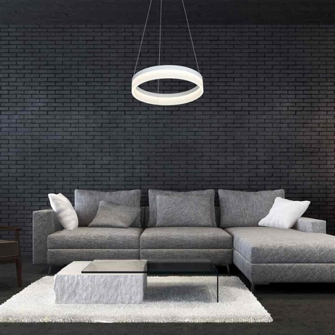Lampa wisząca RING - zwis 24W LED 4000K biała 40 cm Milagro
