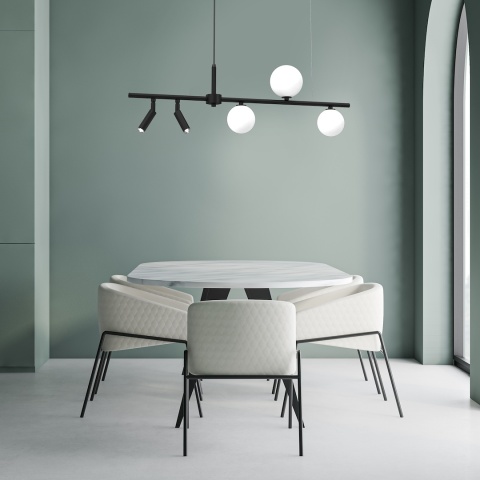 Lampa wisząca SIRIO - zwis 5xG9 czarno-biała 85 cm Milagro