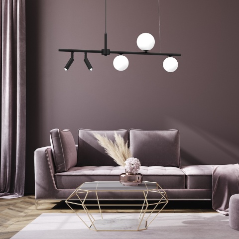 Lampa wisząca SIRIO - zwis 5xG9 czarno-biała 85 cm Milagro