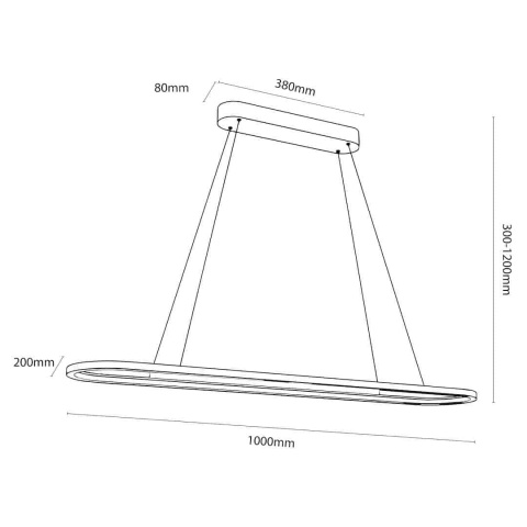 Lampa wisząca LED SATURNO 30W CCT czarny 100cm – ML2957