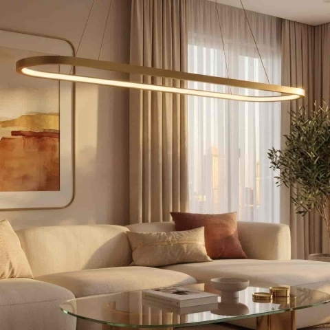 Lampa wisząca LED SATURNO 30W CCT złoty 100cm – ML2958