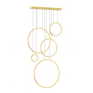 Lampa wisząca Saturno mezzanine - zwis 100W LED 4000K złota 80 cm Milagro