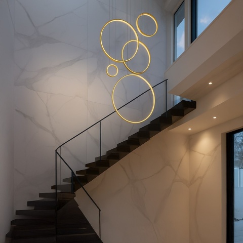 Lampa wisząca LED SATURNO MEZZANINE 100W 4000K złoty 80cm – ML2325