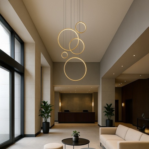 Lampa wisząca LED SATURNO MEZZANINE 100W 4000K złoty 80cm – ML2325