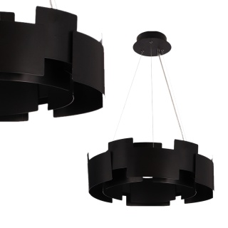 Lampa wisząca TORINO - zwis 24W LED 3000K czarna 46 cm Milagro