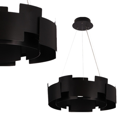 Lampa wisząca TORINO - zwis 24W LED 3000K czarna 46 cm Milagro