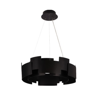 Lampa wisząca TORINO - zwis 24W LED 3000K czarna 46 cm Milagro