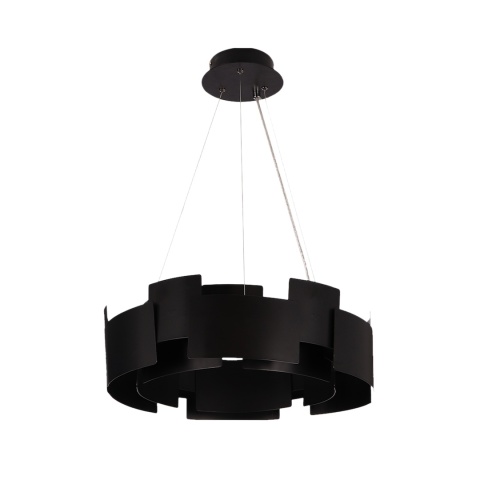 Lampa wisząca TORINO - zwis 24W LED 3000K czarna 46 cm Milagro