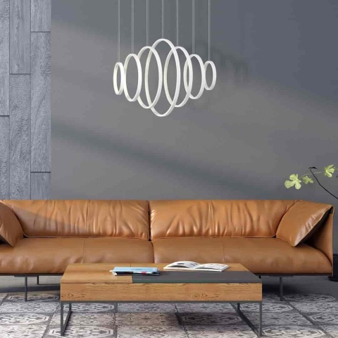 Lampa wisząca VERTIGO - zwis 96W LED 4000K biała 100 cm Milagro