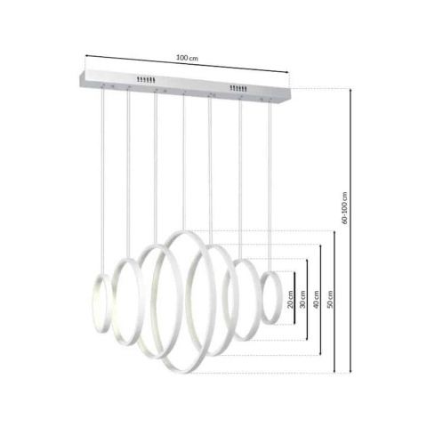 Lampa wisząca VERTIGO - zwis 96W LED 4000K biała 100 cm Milagro