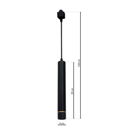 Lampa wisząca szynowa TRACK LIGHT PENDANT Czarno do Szynoprzewodu 1 Obwodowego v2.0 - zwis 3W LED 4000K czarno-złota Milagro