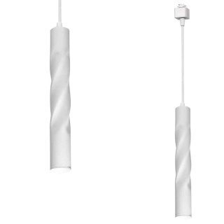 Lampa wisząca szynowa TRACK LIGHT PENDANT TWISTED do Szynoprzewodu 1 Obwodowego v2.0 - zwis 3W LED 4000K biała Milagro