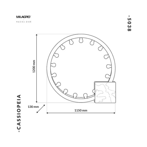 Lampa podłogowa CASSIOPEIA 19xE14 biało-złota 120cm MZ5038 - zdjęcie 5